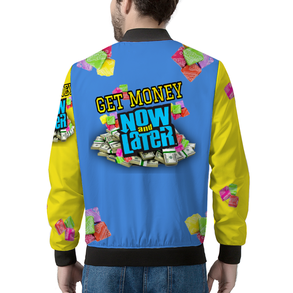 MY PAKK GET MONEY CANDY Bomber Jacket  YELLOW BLUE