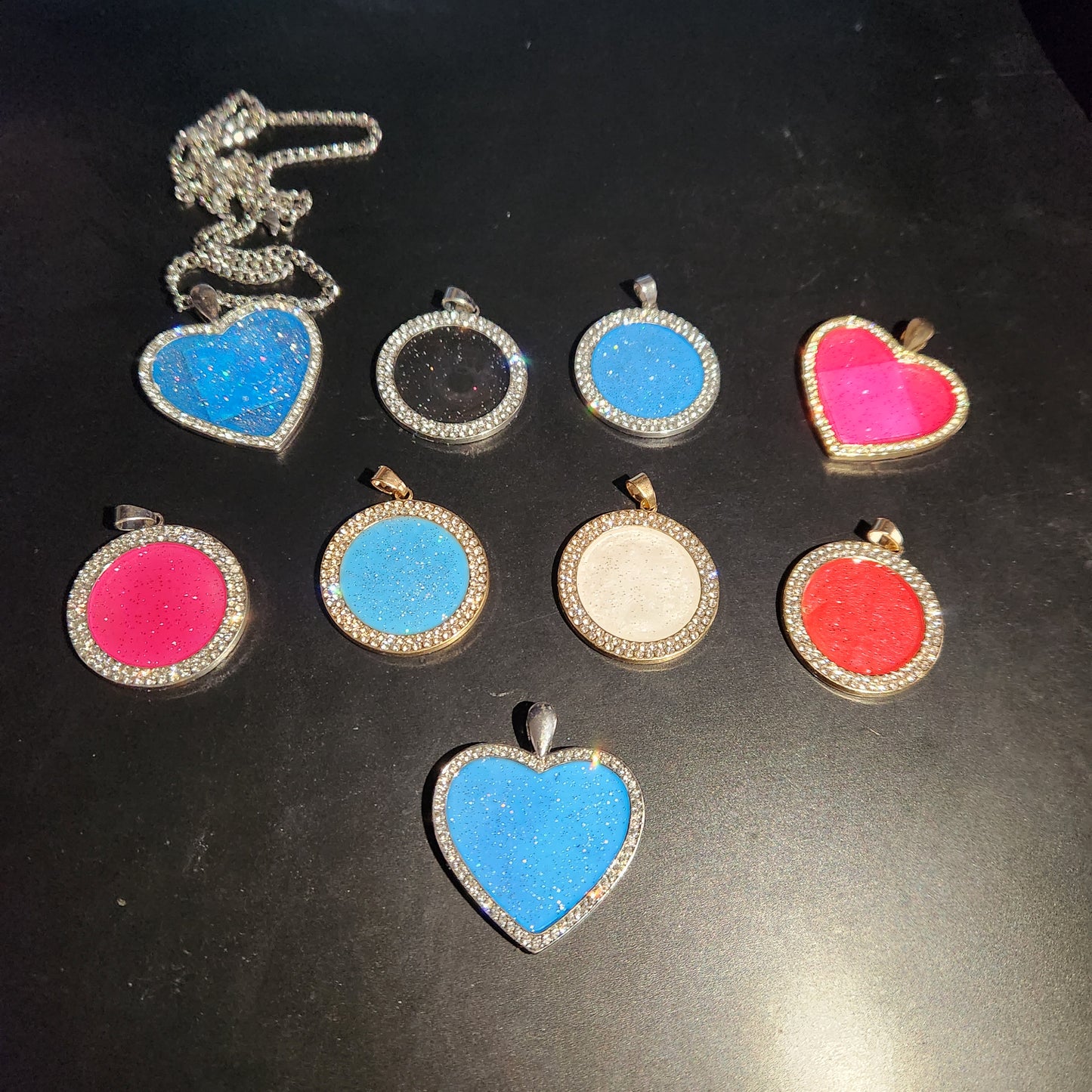 GALAXY Digital Pendants Circle & Hearts