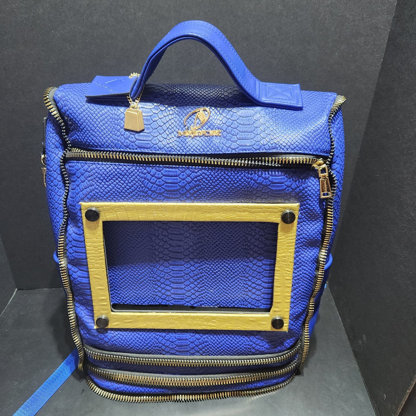 TOTE N CARRY BLUE ZIPPER TOTE BAG (UPCYCLED)