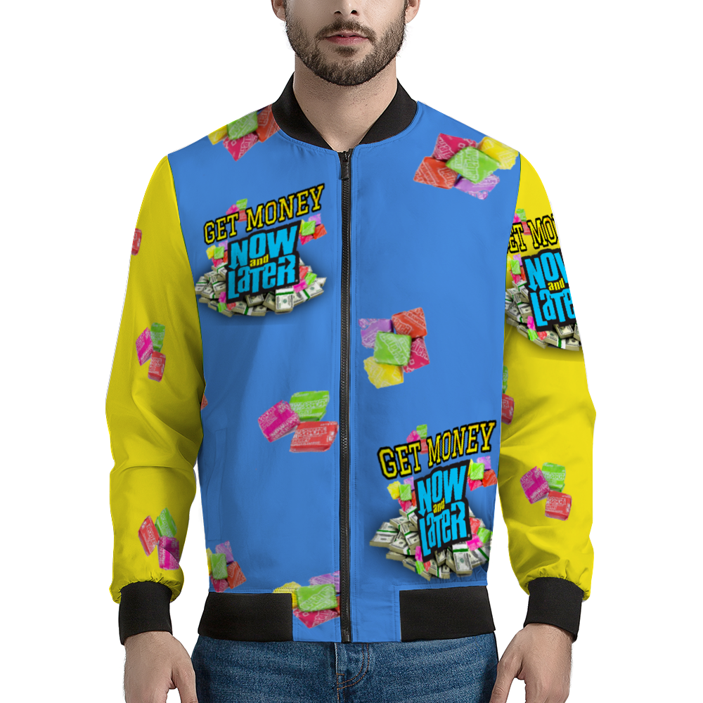 MY PAKK GET MONEY CANDY Bomber Jacket  YELLOW BLUE