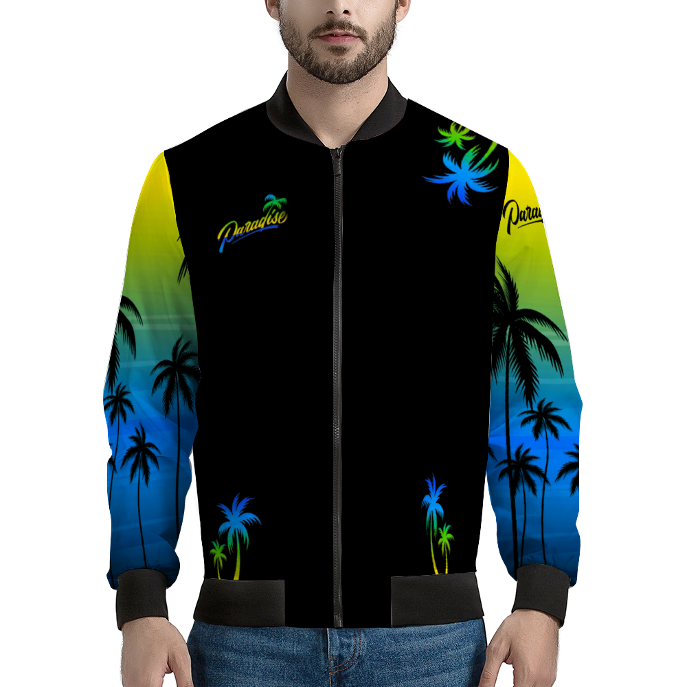 PARADISE Bomber Jacket BLACK BLUE GREEN