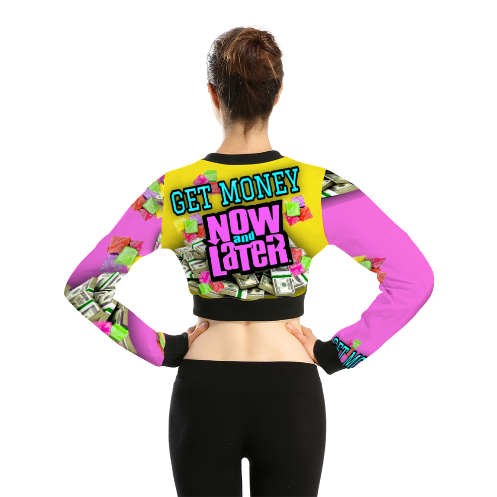 GET MONEY CANDY Women's Crop Jacket Yellow Pink