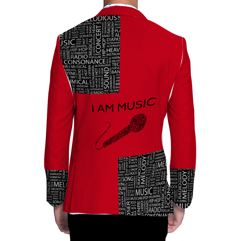 *I AM MUSIC Fashion Blazer (RED & BLACK)