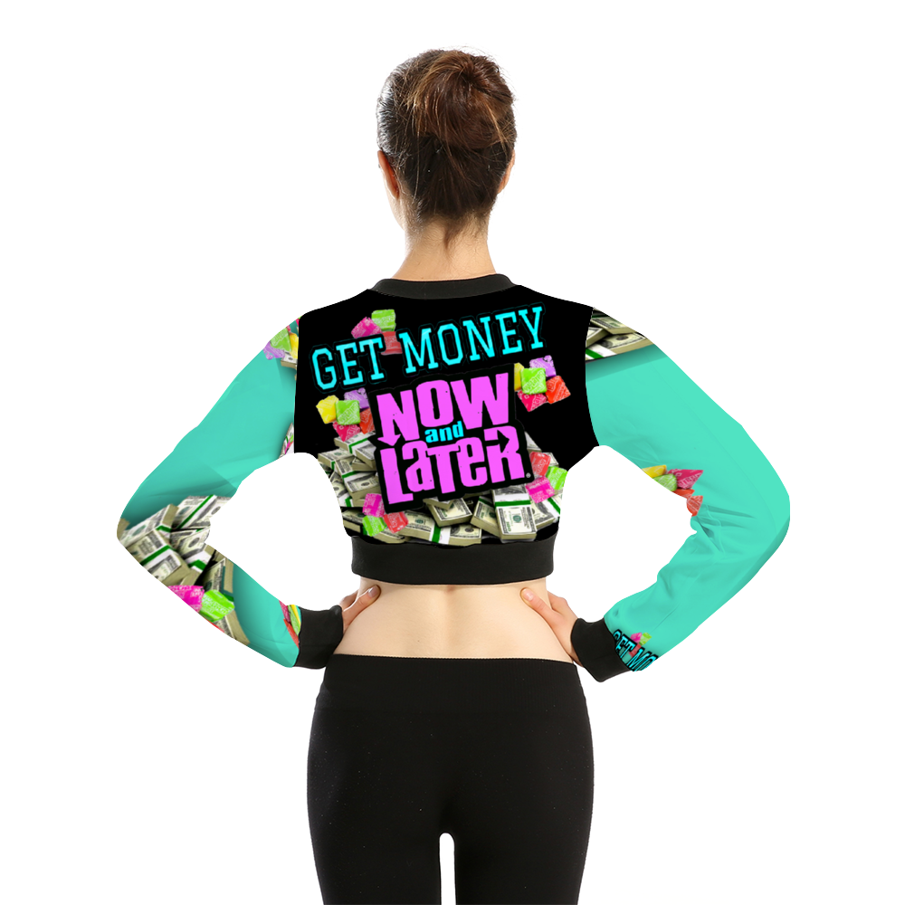 GET MONEY CANDY Women's Crop Jacket Mint Black