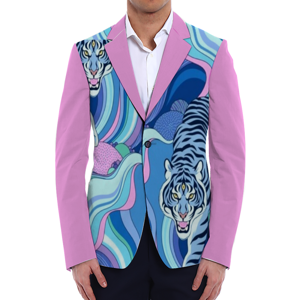 THIRD EYE TIGER  BLAZER BLUE PINK