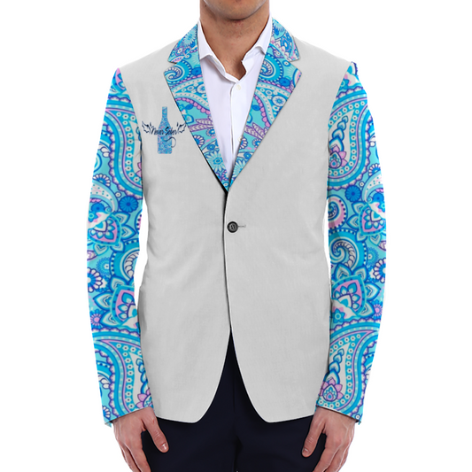 Never Sober Paisley Fashion Blazer White