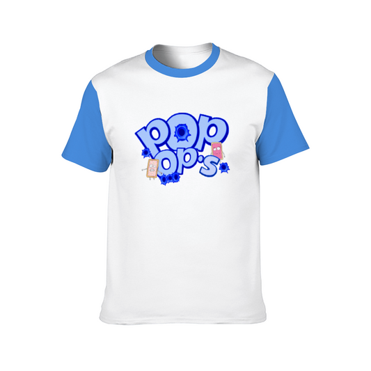 UNISEX POP OPS T-Shirt WHITE BLUE