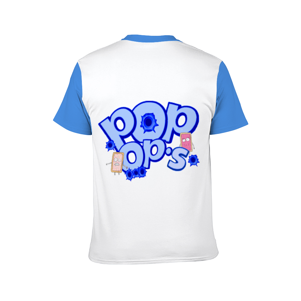 UNISEX POP OPS T-Shirt WHITE BLUE