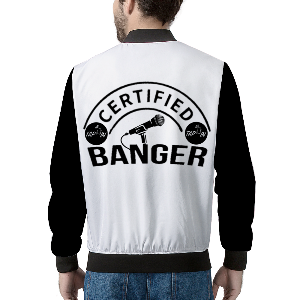 CERTIFIED BANGER Bomber Jacket BLK WHITE