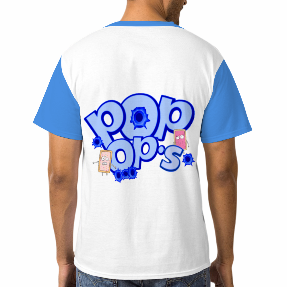 UNISEX POP OPS T-Shirt WHITE BLUE