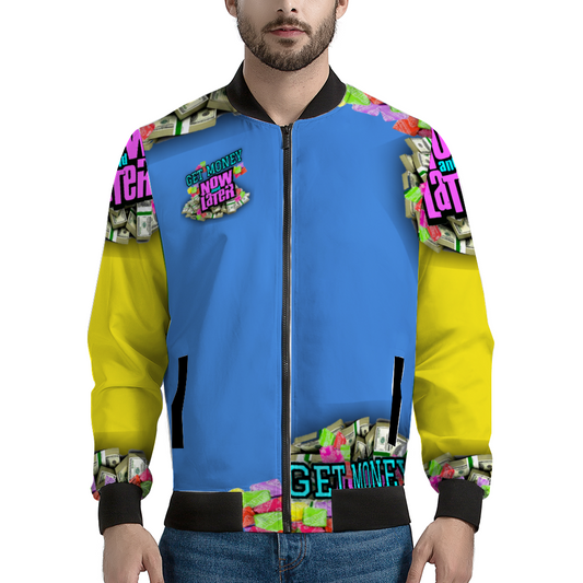 GET MONET  Bomber Jacket BLUE YELLOW