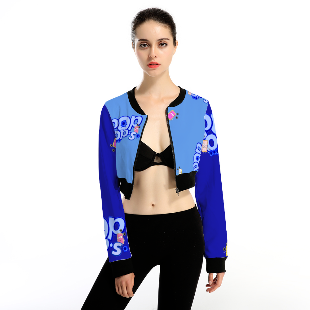 POP OP'S Women's Crop Jacket Blue