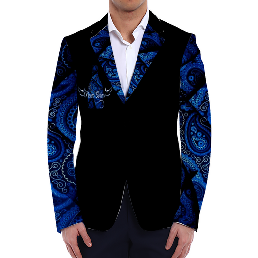Men Never Sober Paisley Casual Blazer Navy Black