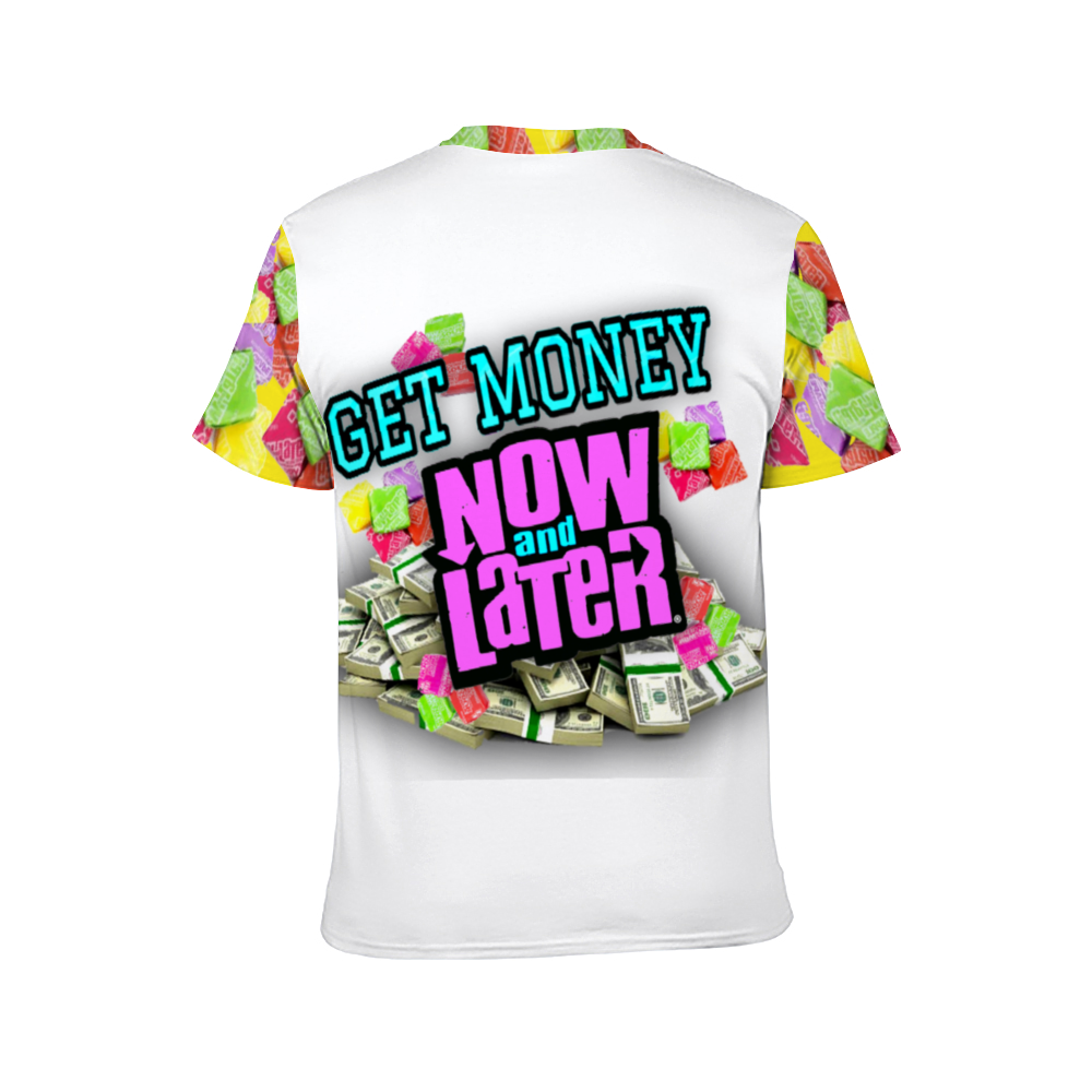UNISEX GET MONEY T-Shirt WHITE PINK MULTI COLOR