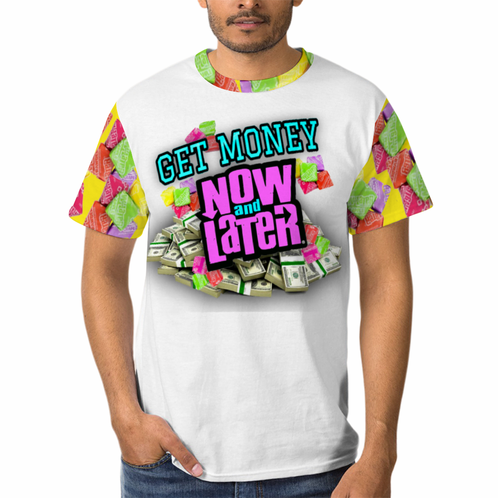 UNISEX GET MONEY T-Shirt WHITE PINK MULTI COLOR