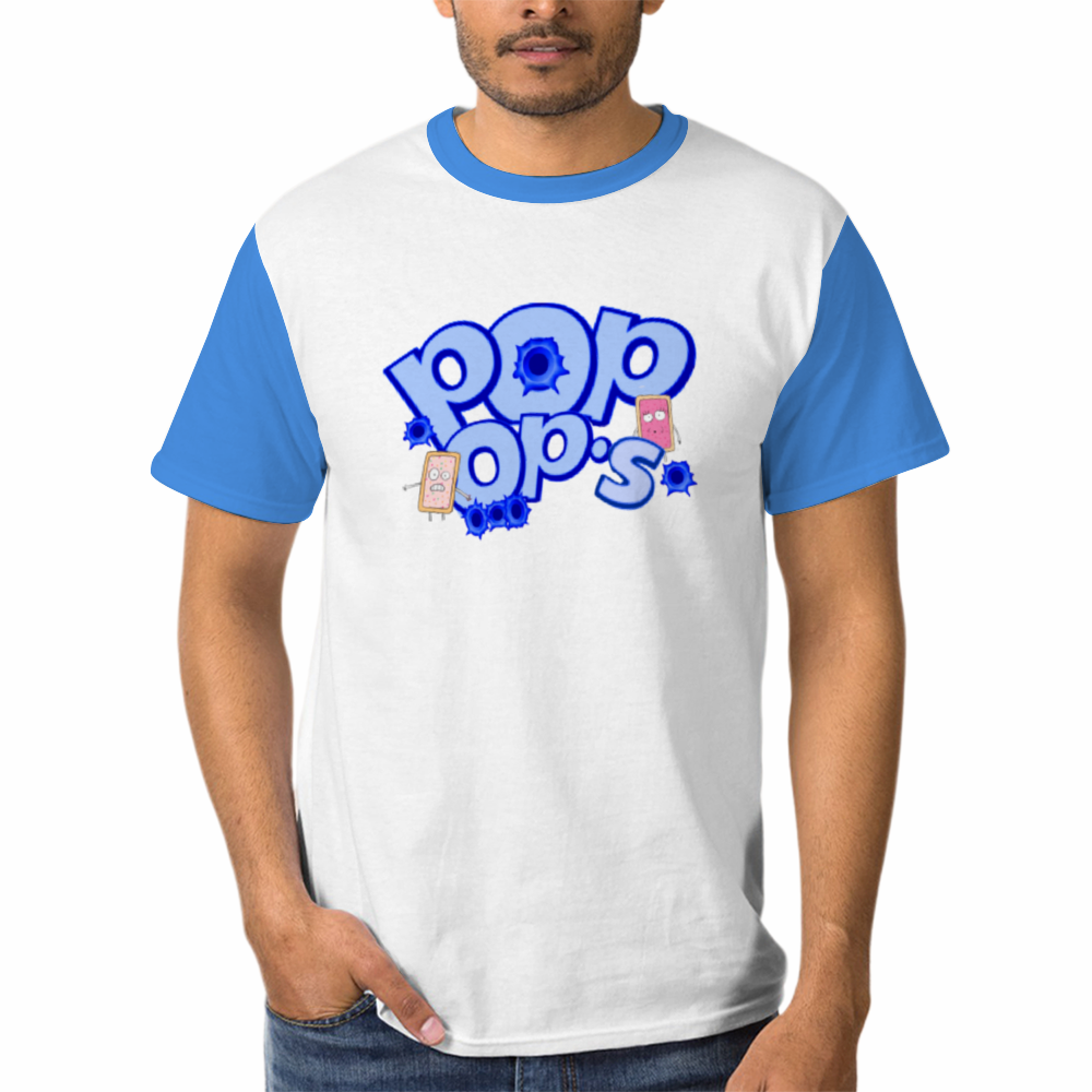 UNISEX POP OPS T-Shirt WHITE BLUE