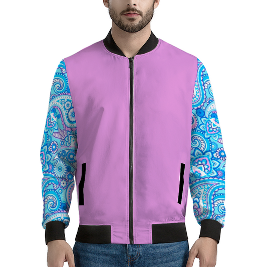 Never Sober Paisley Bomber Jacket Pink