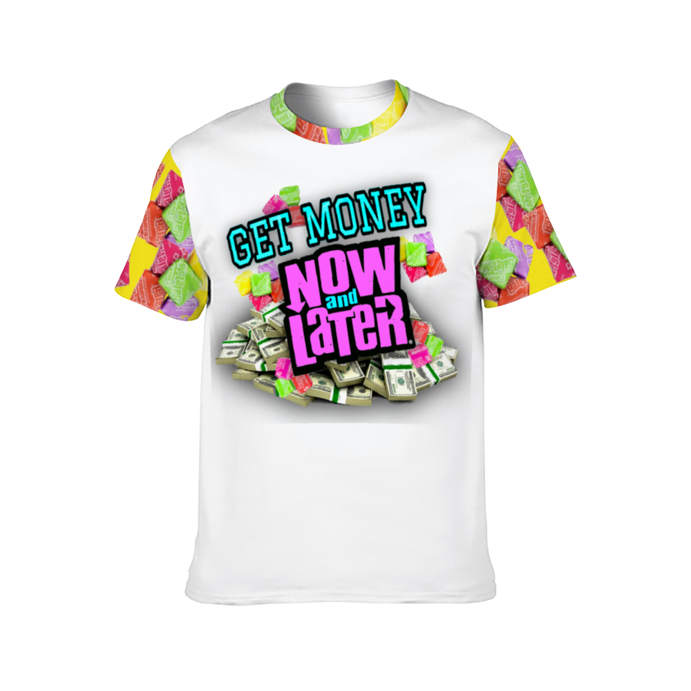 UNISEX GET MONEY T-Shirt WHITE PINK MULTI COLOR