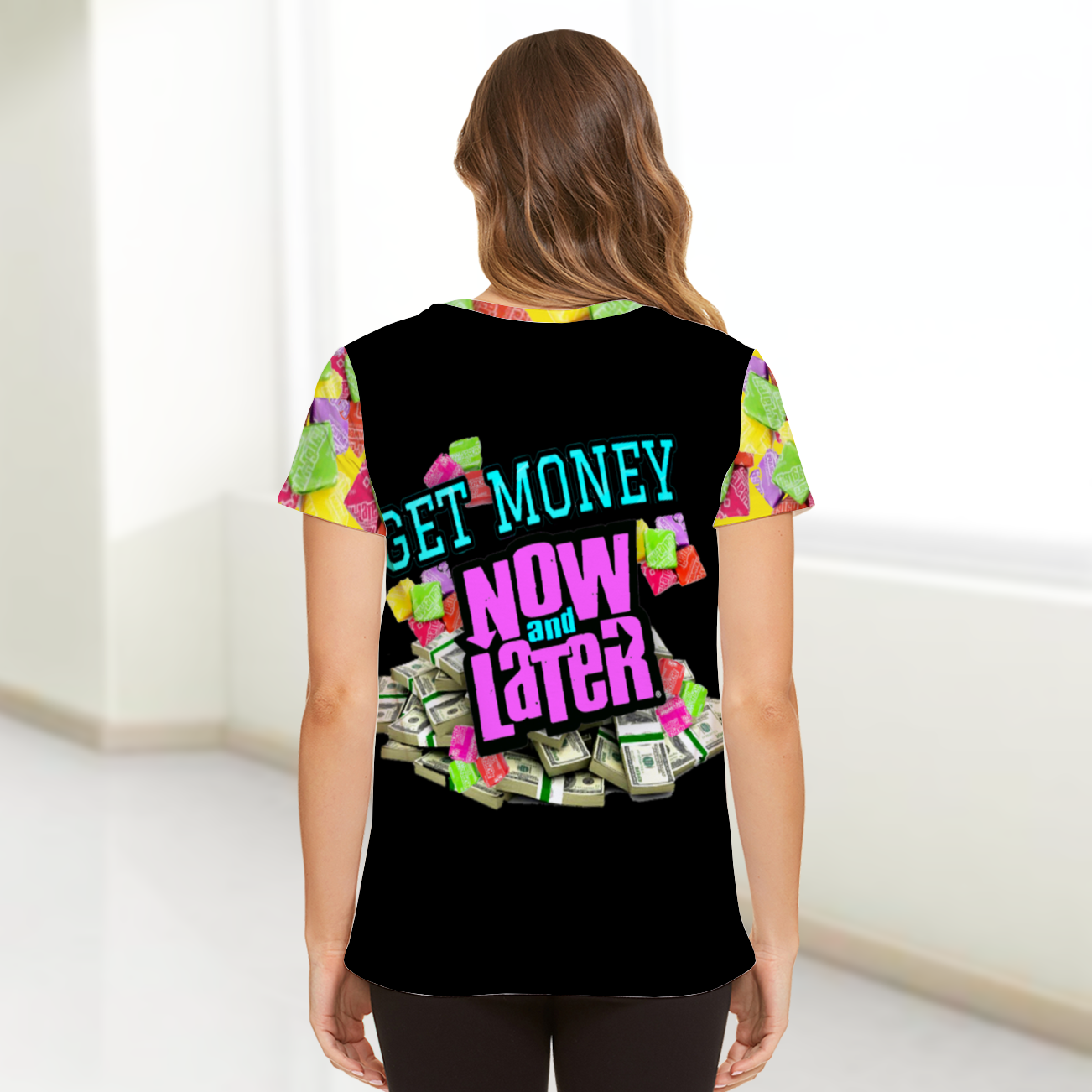 UNISEX GET MONEY T-Shirt BLACK PINK MULTI COLOR