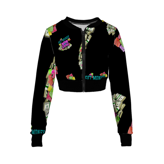 GET MONEY CANDY Women's Crop Jacket Black