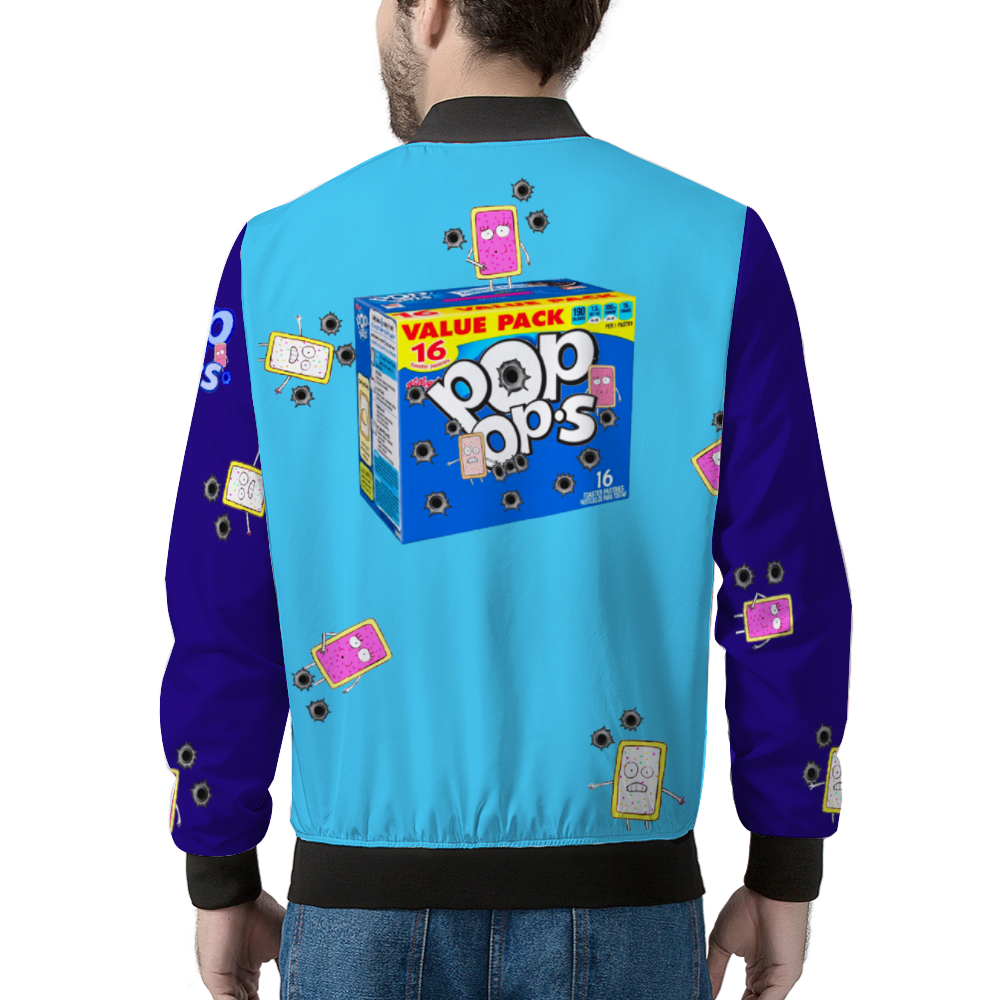 POP OPS Bomber Jacket LIGHT BLUE NAVY BLUE