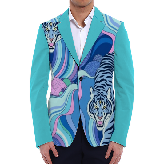 THIRD EYE TIGER  BLAZER BLUE MINT