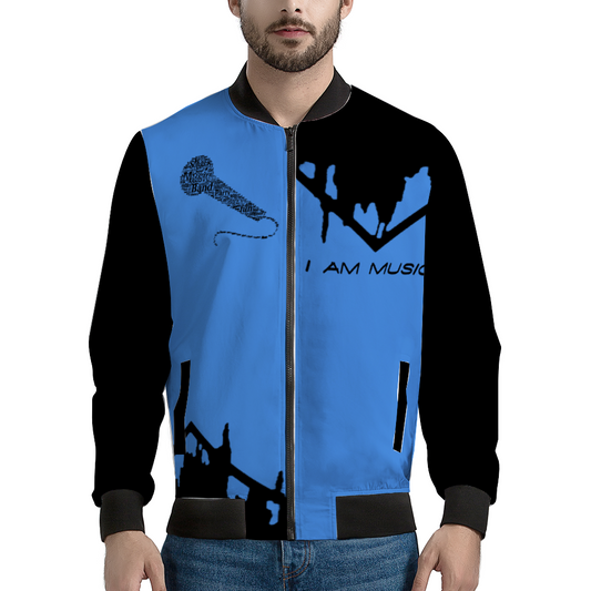 I AM MUSIC Bomber Jacket BLUE BLK