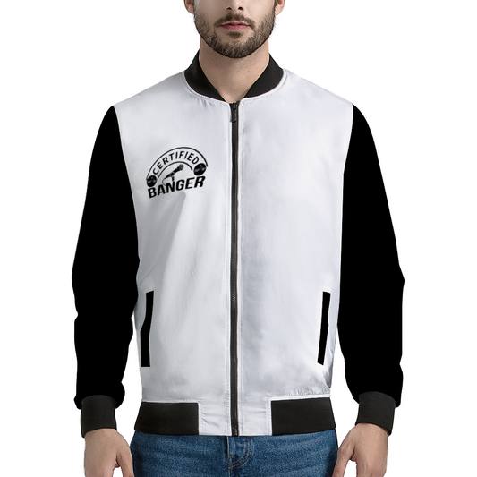 CERTIFIED BANGER Bomber Jacket BLK WHITE