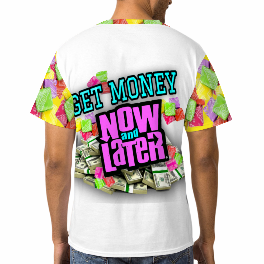 UNISEX GET MONEY T-Shirt WHITE PINK MULTI COLOR