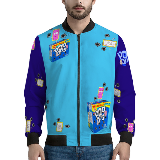 POP OPS Bomber Jacket LIGHT BLUE NAVY BLUE