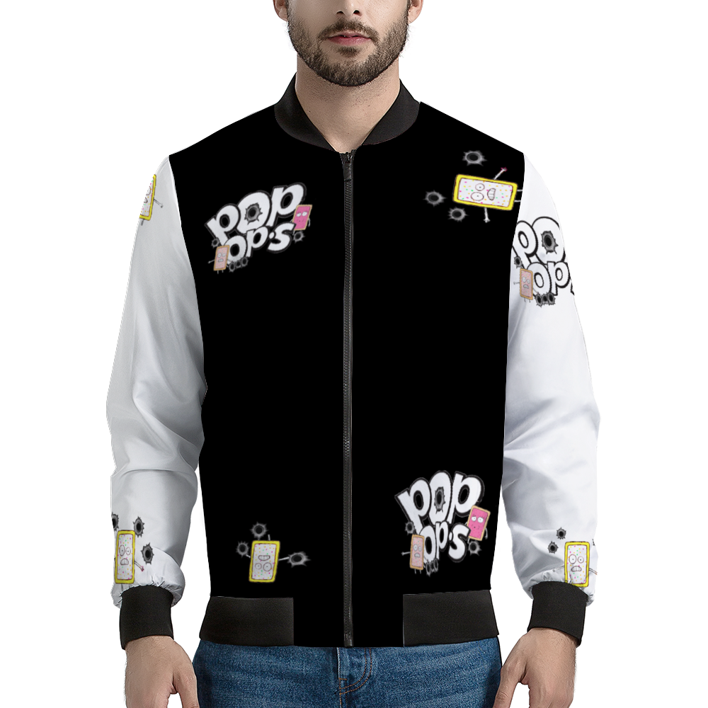 POP OPS Bomber Jacket BLACK WHITE