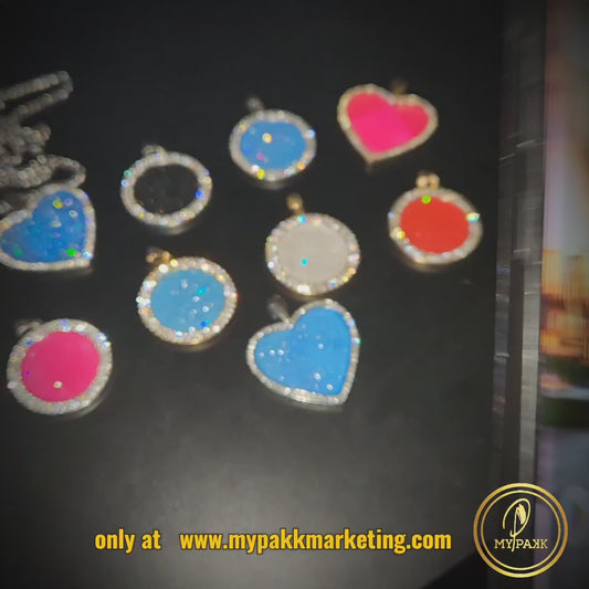 GALAXY Digital Pendants Circle & Hearts
