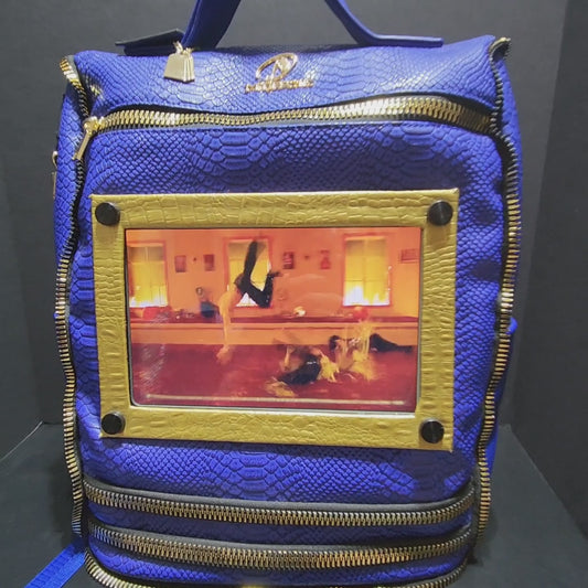 TOTE N CARRY BLUE ZIPPER TOTE BAG (UPCYCLED)