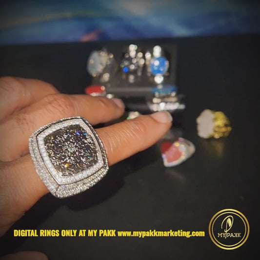 *MENS ICED OUT Galaxy Digital Rings