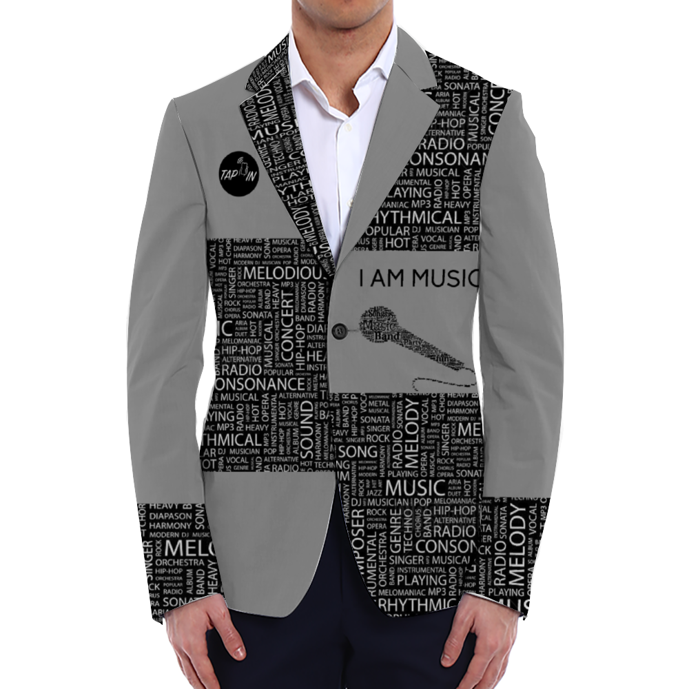 *I AM MUSIC Fashion Blazer (GRAY & BLACK)