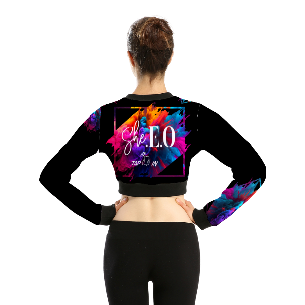 *Custom Women's Colorful SHE E O  Crop Jacket