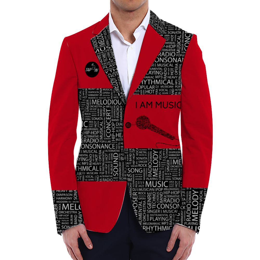 *I AM MUSIC Fashion Blazer (RED & BLACK)