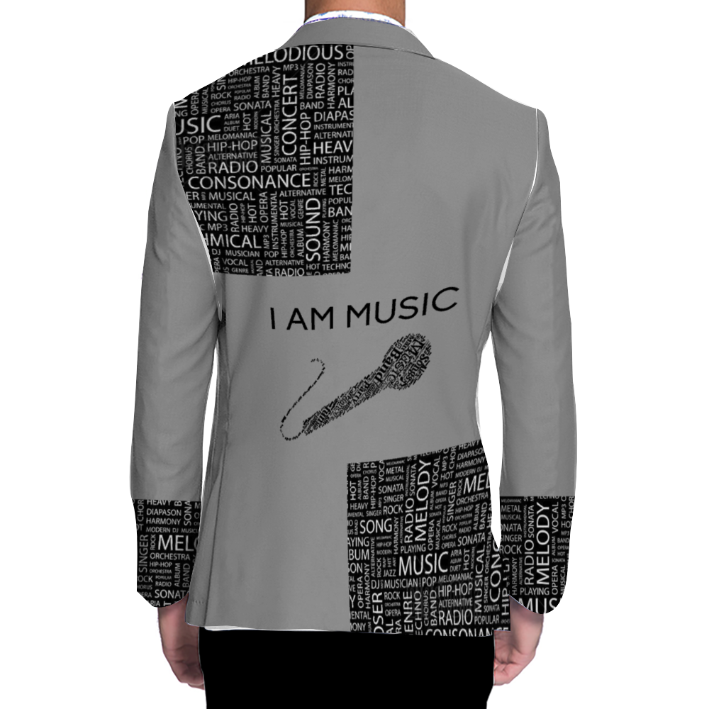 *I AM MUSIC Fashion Blazer (GRAY & BLACK)
